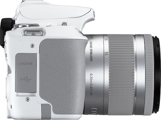 Canon DSLR Camera EOS 250D Crop Frame Kit (EF-S 18-55mm F4-5.6 IS STM) White