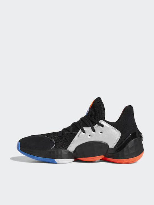 Harden Vol. 4 Χαμηλά Μπασκετικά Παπούτσια Core Black / Silver Met. / Bright Blue