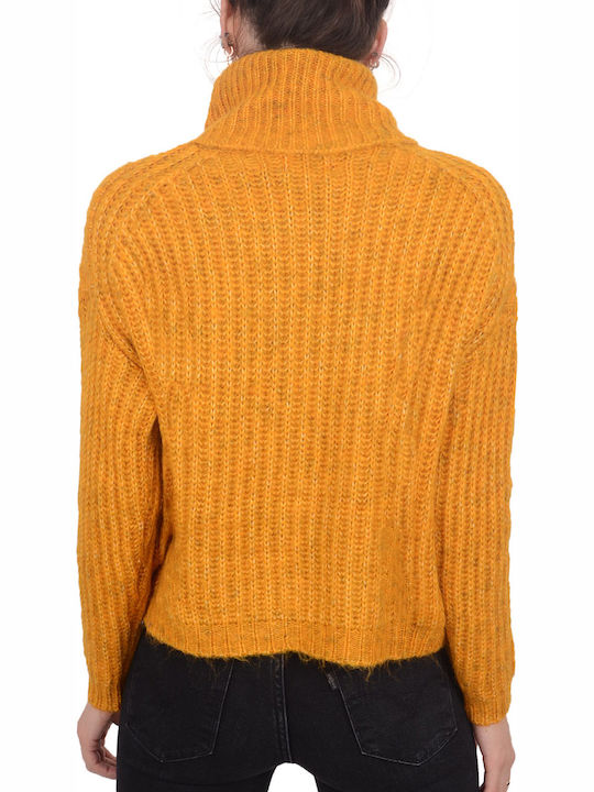 Only Women's Long Sleeve Sweater Turtleneck Golden Yellow