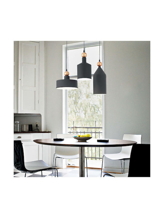 Ideal Lux Triade-2 Pendant Light Single-Light for Socket E27 Gray