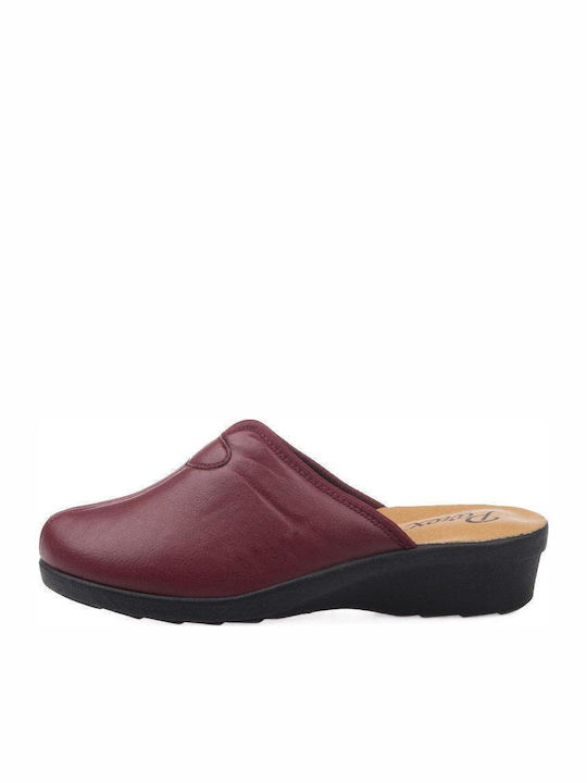 Anatomical Leather Women's Slippers Burgundy
