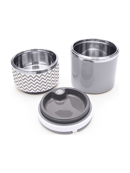 Iris Barcelona Φαγητοδοχείο με Σχέδια 900ml Δοχείο Φαγητού Inox Γκρι 900ml