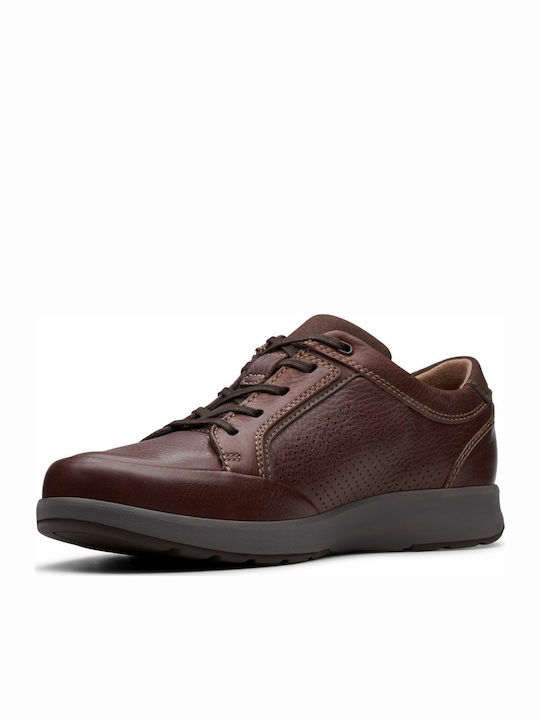 Clarks Un Trail Form Men's Leather Casual Shoes Burgundy