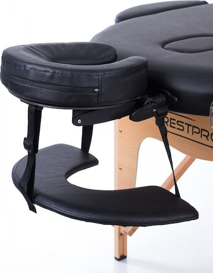 Rest Pro Classic Oval 3 Κρεβάτι Μασάζ και Φυσικοθεραπείας Φορητό/Πτυσσόμενο Μαύρο από Ξύλο 192x71εκ.