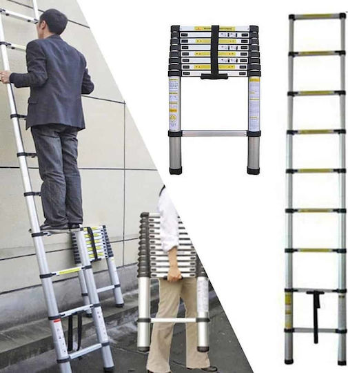 Factory Scara telescopică Aluminiu 9 Scări cu înălțime maximă de 2.6m