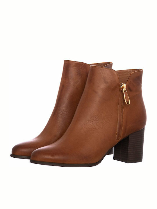 Mourtzi Leather Women's Ankle Boots Tabac Brown