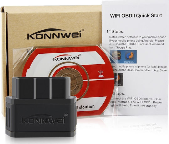 Konnwei KW901 Fahrzeugdiagnosewerkzeug Digital OBD 2 mit Bluetooth Kompatibel mit Android
