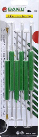 Baku Soldering / Desoldering Tools Set for Electronic Components BK-120 Hand Tool Set 6pcs