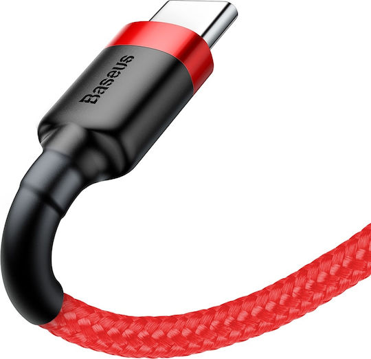 Baseus Cafule Braided USB 2.0 Cable USB-C Male USB-A Red 3m CATKLF-U09