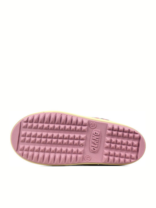 Birba Suede Kids Snow Boots with Velcro Pink