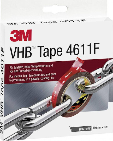 3M VHB 4611F Foam Acrylic Self-Adhesive Foam Double-Sided Tape Gray 19mmx3m 1pcs