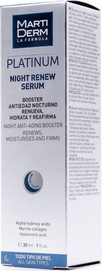 Martiderm Platinum Night Renew Anti-Aging Serum Gesicht mit Kollagen 30ml