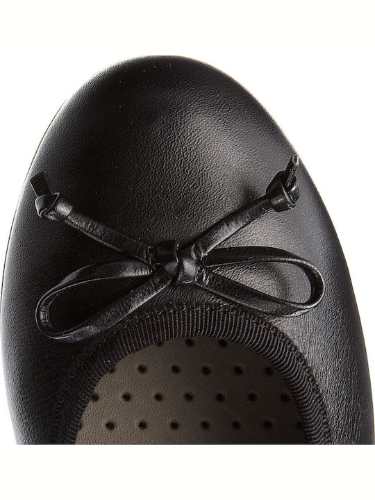 Kids Anatomic Leather Ballerinas PLIE' with Elastic Strap Black
