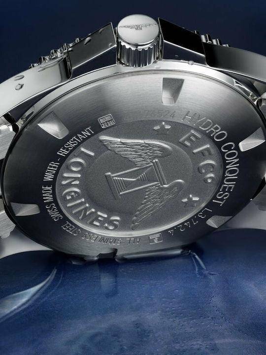 Longines Hydroconquest Herrenuhr 41mm Automatisch mit Silber Metallarmband