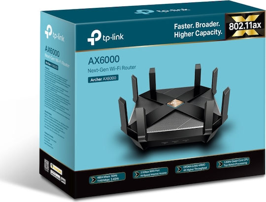 TP-LINK Archer AX6000 v1 Drahtlos Router Wi-Fi 6 mit 8 Anschlüssen Gigabit Ethernet