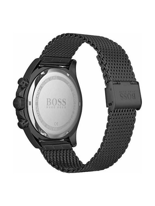 Hugo Boss Ocean Edition Mesh Uhr Chronograph Batterie mit Schwarz Metallarmband