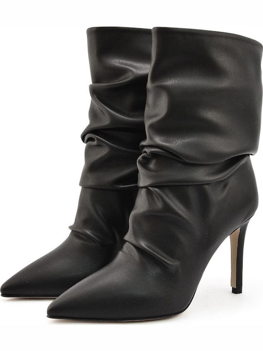 Damen Chelsea Stiefeletten mit hohem Absatz Schwarz