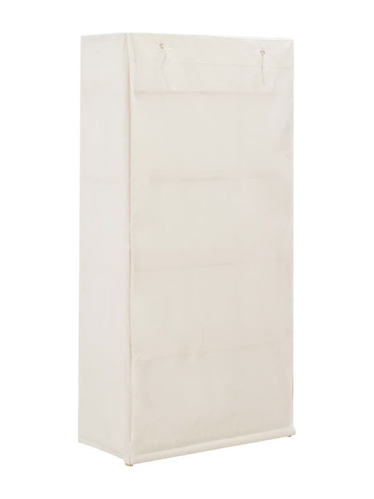 vidaXL Fabric Wardrobe with Shelves in White Color 79x40x170cm
