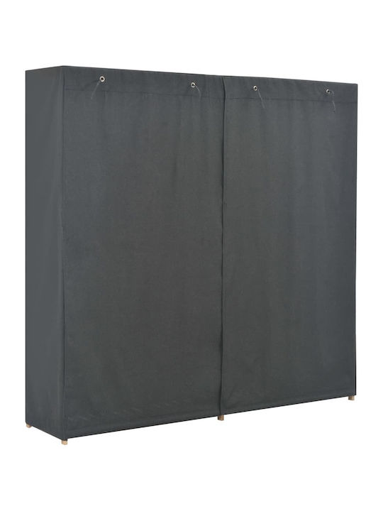 vidaXL Fabric Wardrobe with Shelves in Gray Color 173x40x170cm
