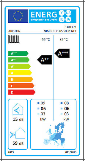 Ariston Nimbus Plus 50 M Net Топлопомпа 4.4кВт Едната фаза 60°C Моноблок