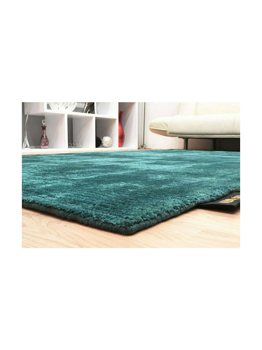 Aslanis Home Aria Modern Woolen Bedroom Rugs Set Petrol 3pcs