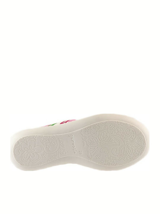 Kids Leather Ballerinas with Hoop & Loop Closure Multicolour