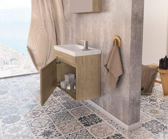 Drop Luxus 60 Πάγκος χωρίς Νιπτήρα Μ60xΒ31xΥ50cm PL Wood