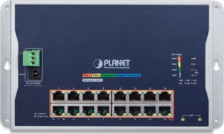 Planet WGS-4215-16P2S Managed L2 PoE+ Switch with 16 Gigabit (1Gbps) Ethernet Ports and 2 SFP Ports