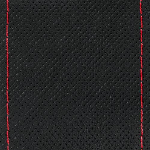 Lampa Car Steering Wheel Cover Premium Perforated Leather Tailored with Diameter 37-39cm Leather Black with Red Stitching