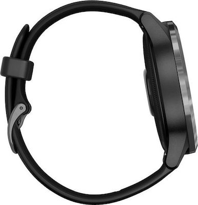 Garmin Vivoactive 4 Stainless Steel 45mm Αδιάβροχο Smartwatch με Παλμογράφο (Black/Slate)