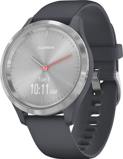 Garmin Vivomove 3 Stainless Steel 39mm Waterproof Smartwatch with Heart Rate Monitor (Silver/Blue)