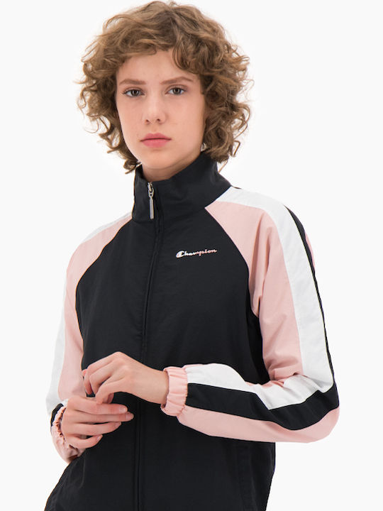 Damen Sweatshirtjacke Black/Pink