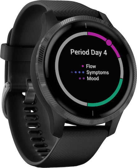 Garmin Venu Stainless Steel 43mm Waterproof Smartwatch with Heart Rate Monitor (Slate / Black)
