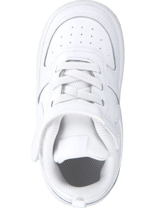 Court Borough Low 2 Kids Sports Shoes With Hoop & Loop Closure White