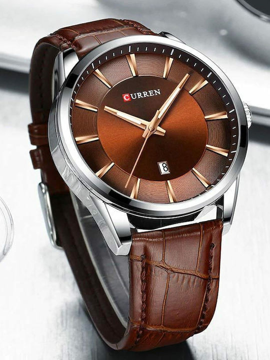 Curren Herrenuhr 45mm Batterie mit Lederarmband Brown