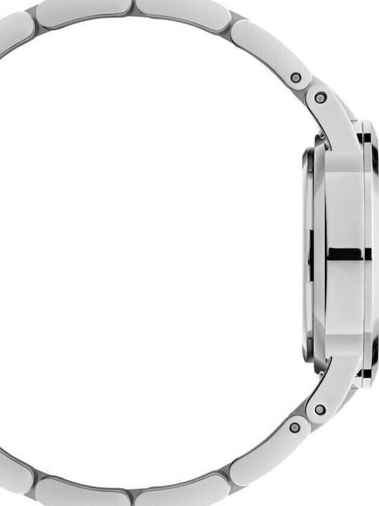Daniel Wellington Iconic Link Γυναικείο Ρολόι 36mm Μπαταρίας με Ασημί Μεταλλικό Μπρασελέ