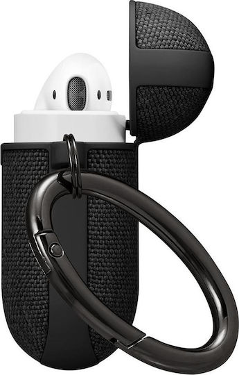 Spigen Urban Fit Case Silicone with Hook in Black color for Apple AirPods 1 / AirPods 2
