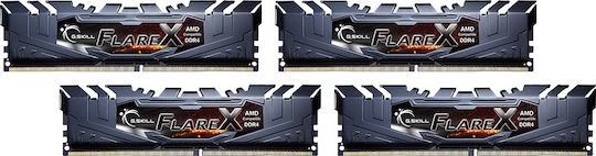 G.Skill Flare X 64GB DDR4 RAM cu 4 module (4x16GB) și Viteză 3200 pentru Desktop