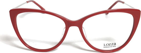 Lozza Eyeglass Frame Cat Eye Red VL4198 09LB