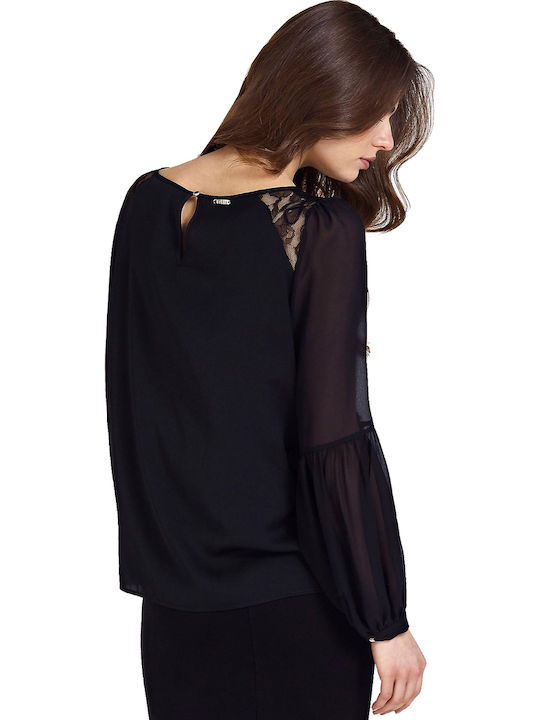 Guess Women's Blouse Long Sleeve Black