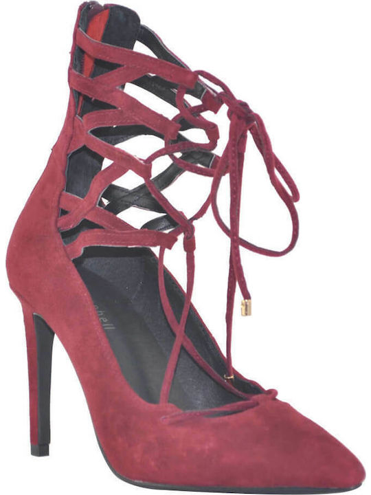 Jeffrey Campbell Suede Pointed Toe Stiletto Burgundy High Heels Hierro 0101001098