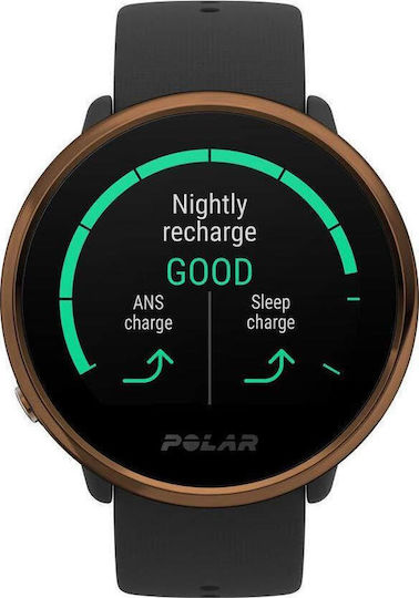 Polar Ignite 43mm Waterproof Smartwatch with Heart Rate Monitor (Copper Silicone)