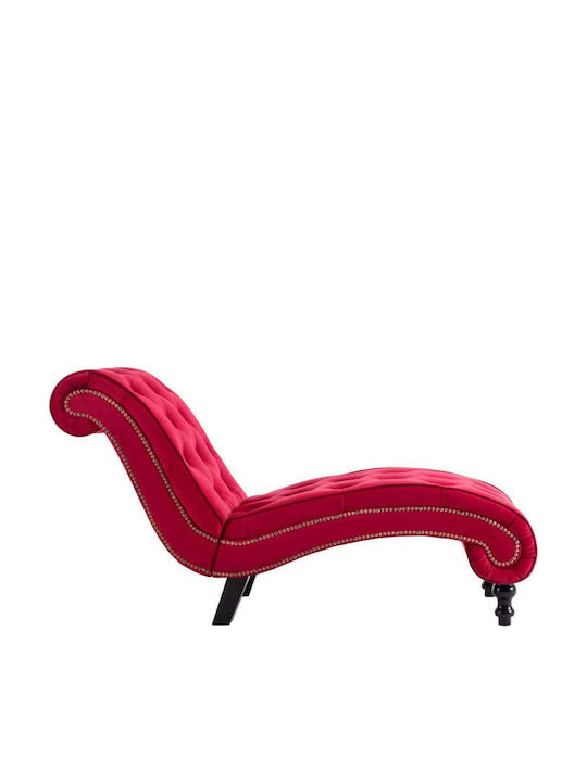 Velvet Recliner Red L145xW52xH77cm