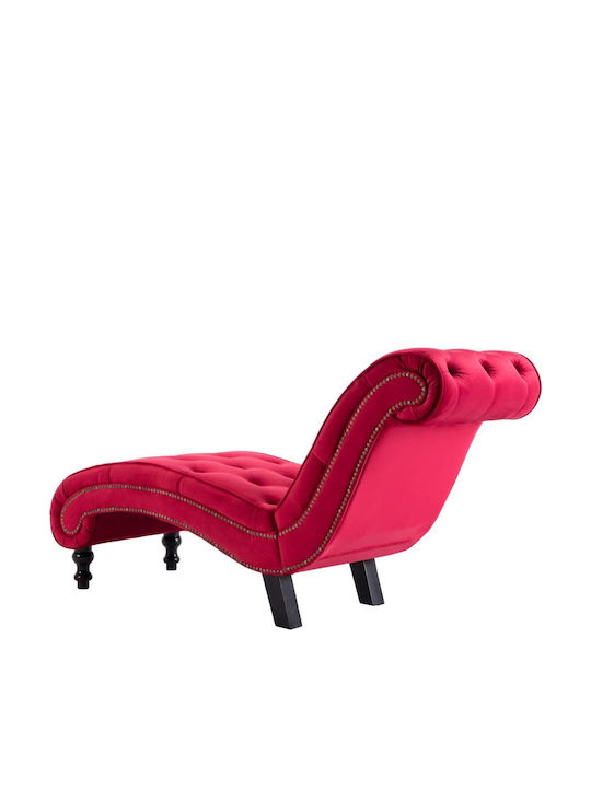 Velvet Recliner Red L145xW52xH77cm