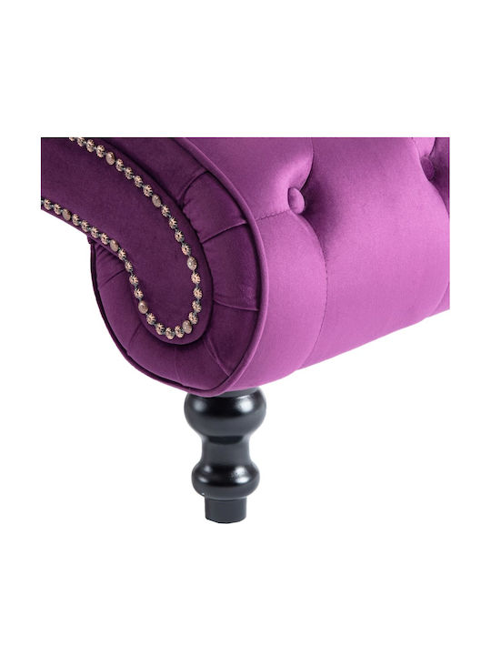 Velvet Recliner Purple L145xW52xH77cm