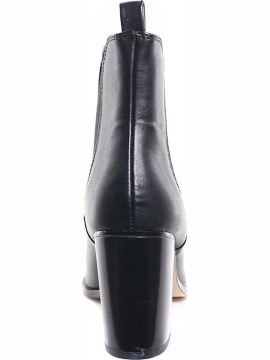 Damen Chelsea Stiefeletten mit hohem Absatz Schwarz