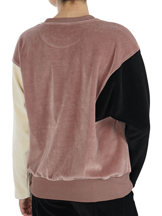 Champion Reverse Weave Women's Velvet Sweatshirt Pink