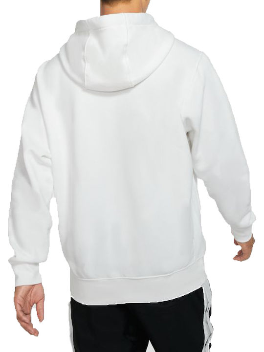 Nike Sportswear Club Men's Sweatshirt with Hood and Pockets White