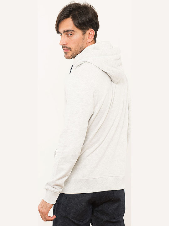 Jack & Jones Men's Sweatshirt with Hood White Melange