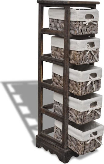 Storage Drawers from Wood & Wicker Brown M25xW28xH90cm